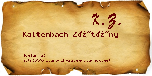 Kaltenbach Zétény névjegykártya